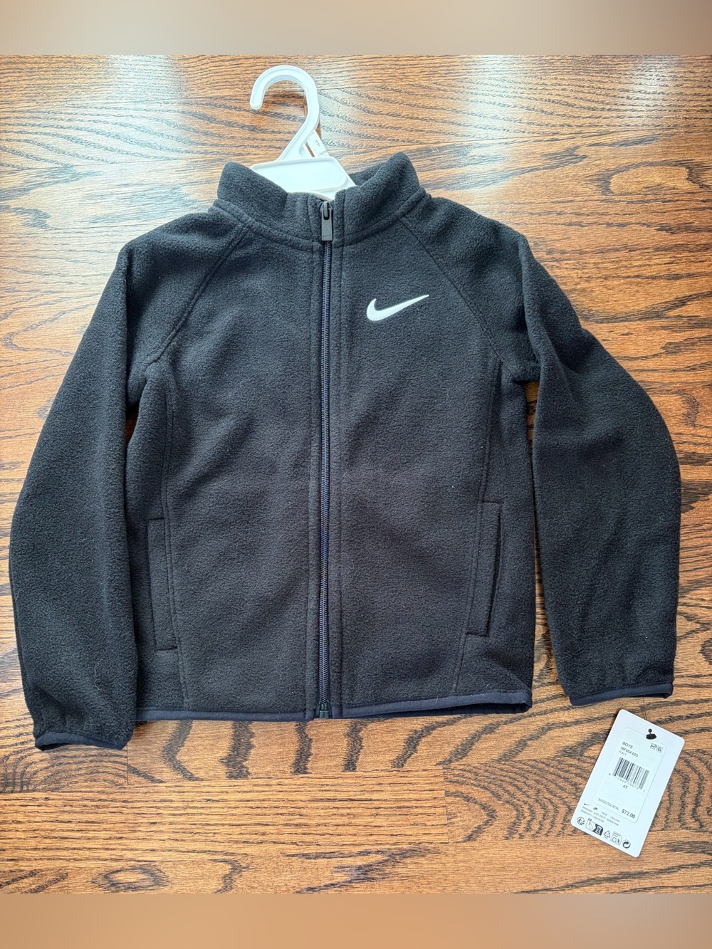 Nike Kids Black Full-Zip Fleece Jacket